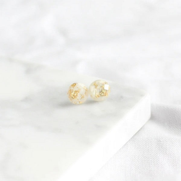 White Gold Flake Stud Earrings | Birch Jewellery | Shop a selection of jewellery at boogie + birdie 