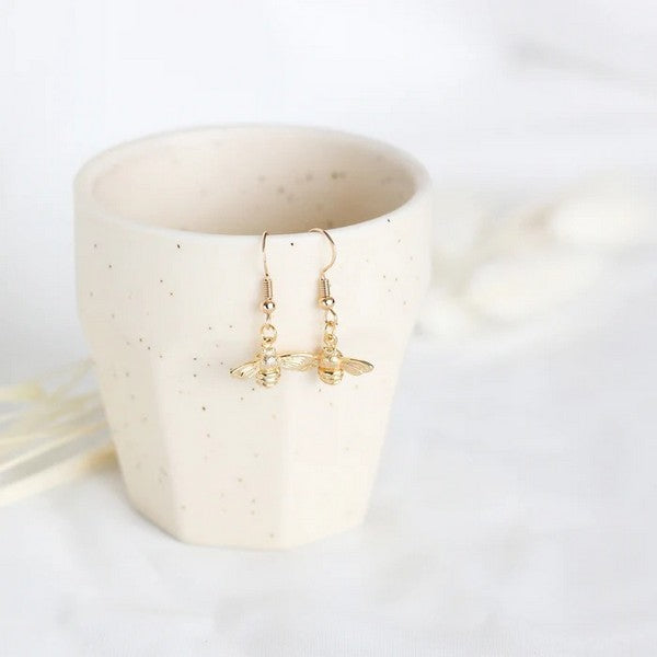 Gold Honeybee Drop Earrings | Birch Jewellery | Shop a selection of jewellery at boogie + birdie 