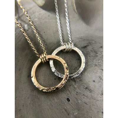 Gold and Silver Full Moon Necklace