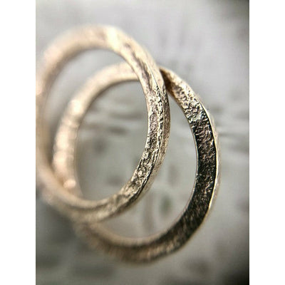 Gold Full Moon Stud Earrings