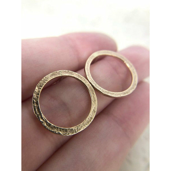 Gold Full Moon Stud Earrings