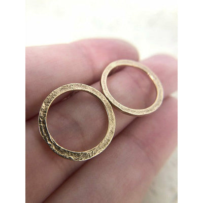 Gold Full Moon Stud Earrings