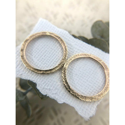 Gold Full Moon Stud Earrings