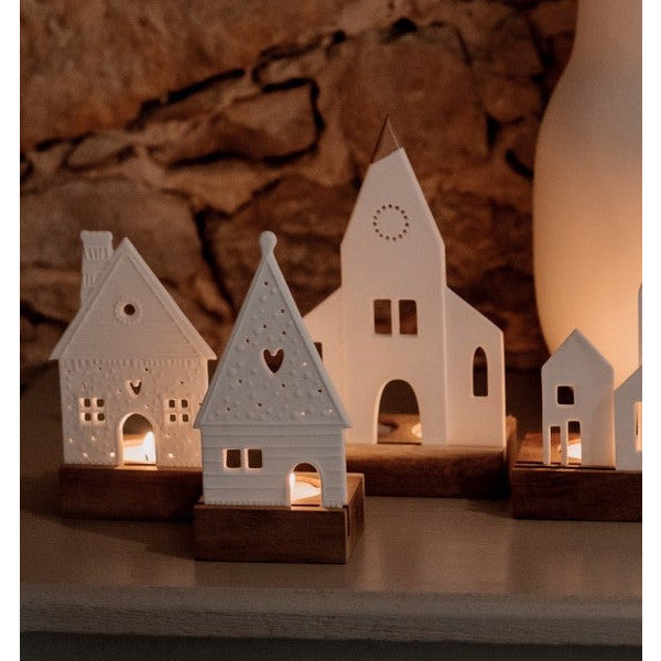 Gingerbread House Snowball Tealight Holder | Shop candle holders at boogie + birdie in Ottawa.
