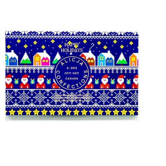Happy Holidays Milk Chocolate Postcard Bar | Shop Alicja Confections at boogie + birdie in Ottawa.