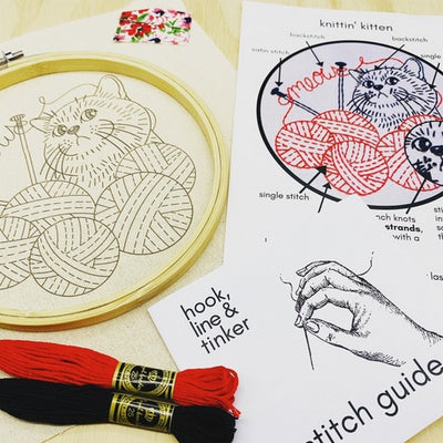Knittin' Kittens DIY Embroidery Kit | Hook, Line & Tinker | boogie + birdie