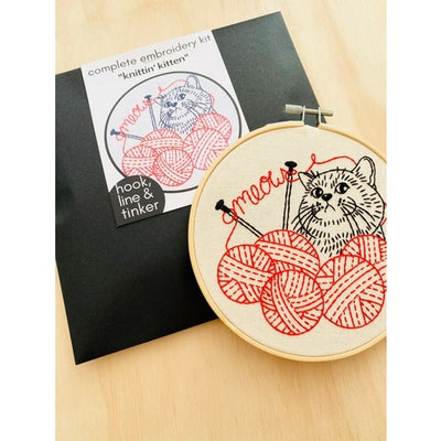 Knittin' Kittens DIY Embroidery Kit | Hook, Line & Tinker | boogie + birdie