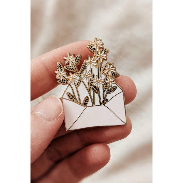 Letter Full of Flowers Enamel Pin | Mimi & August | boogie + birdie