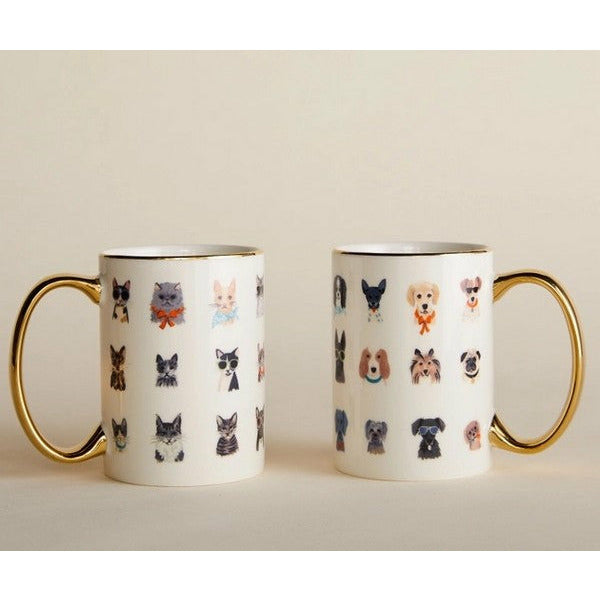 Cool Cats and Party Pups Porcelain Mugs