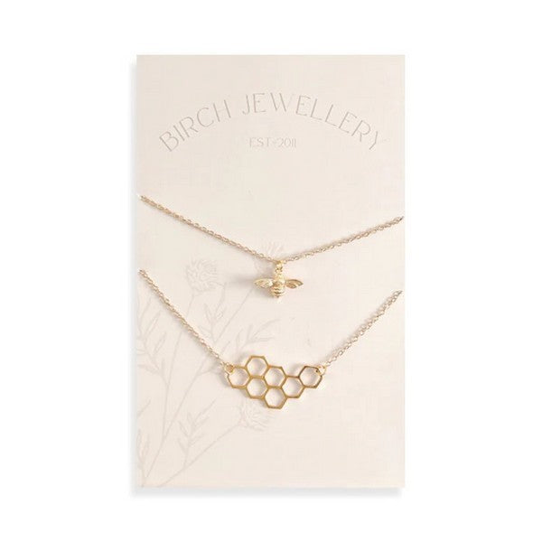 Gold Bee and Honeycomb Necklace Set | Birch Jewellery | Shop a selection of jewellery at boogie + birdie 