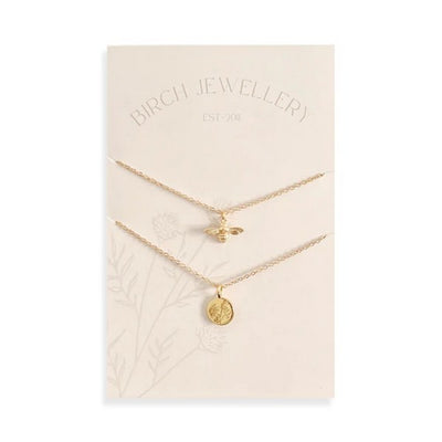 Gold Bee and Wildflower Necklace Set | Shop jewellery at boogie + birdie in Ottawa.