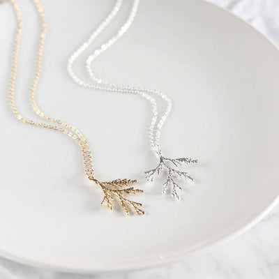 Silver Juniper Branch Necklace