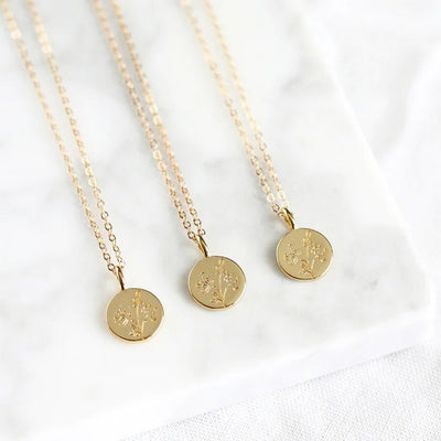 Gold Wildflower Pendant Necklace | Shop Birch Jewellery at boogie + birdie in Ottawa.