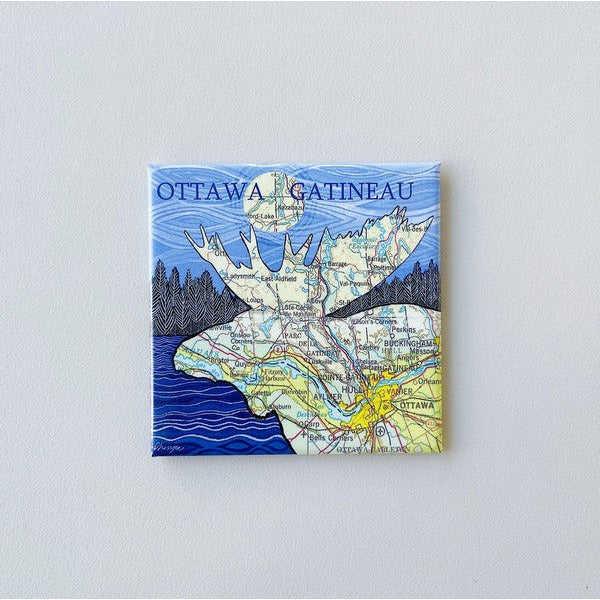 Ottawa/Gatineau Blue Moose Silhouette Magnet | Shop magnets at boogie + birdie in Ottawa.
