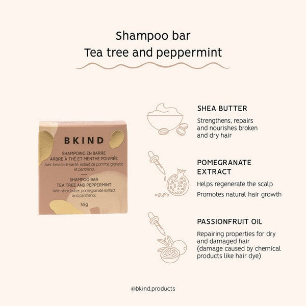 Tea Tree and Peppermint Shampoo Bar | BKIND | boogie + birdie