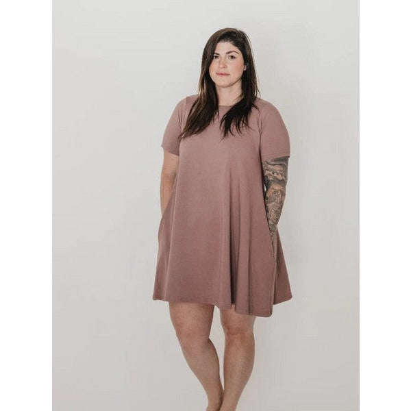 Mauve Blondie Apparel Short Sleeve Riverbend Tunic | Shop clothing at boogie + birdie in Ottawa.
