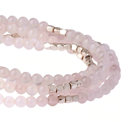 Rose Quartz - Stone of Heart Wrap Bracelet / Necklace