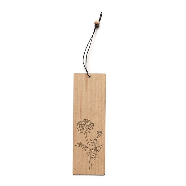 Ranunculus Flower Wood Bookmark | Shop Canadian Made Goods at boogie + birdie in Ottawa.