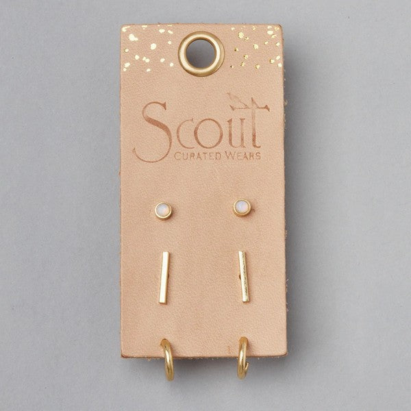 Gold Scarlett Stud Trio Earrings