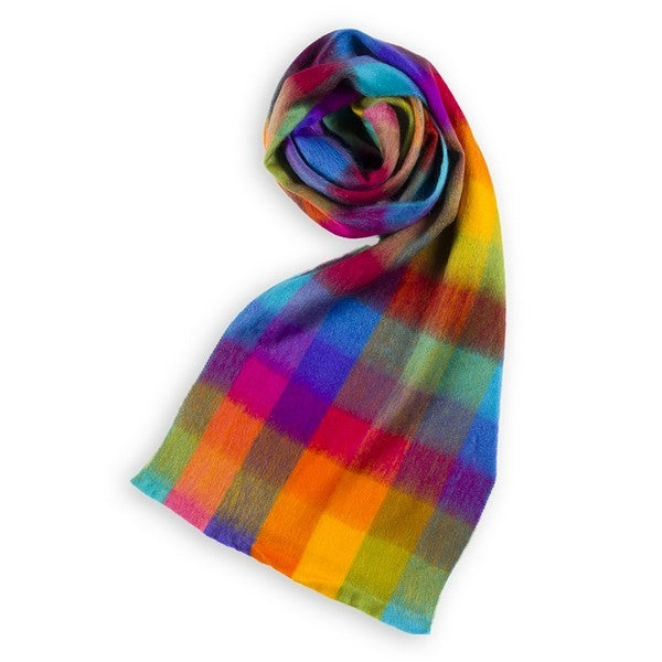 Multicolour Check Alpaca Scarf | Shop Pokoloko at boogie + birdie