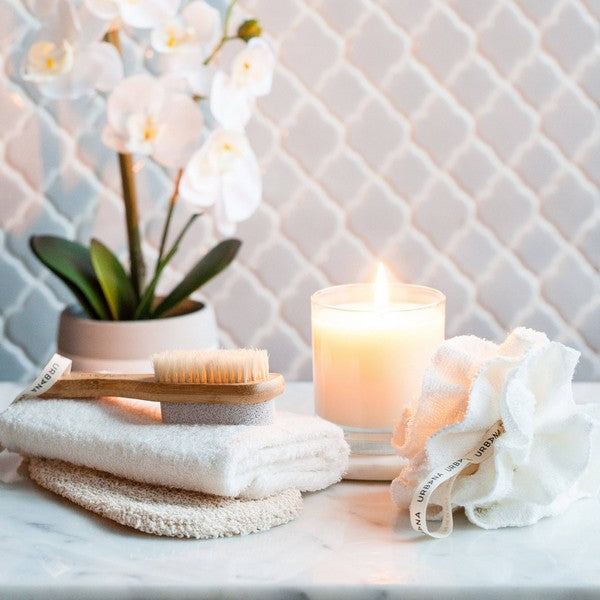 Bamboo Shower Pouf | Bath + Body | boogie + birdie

