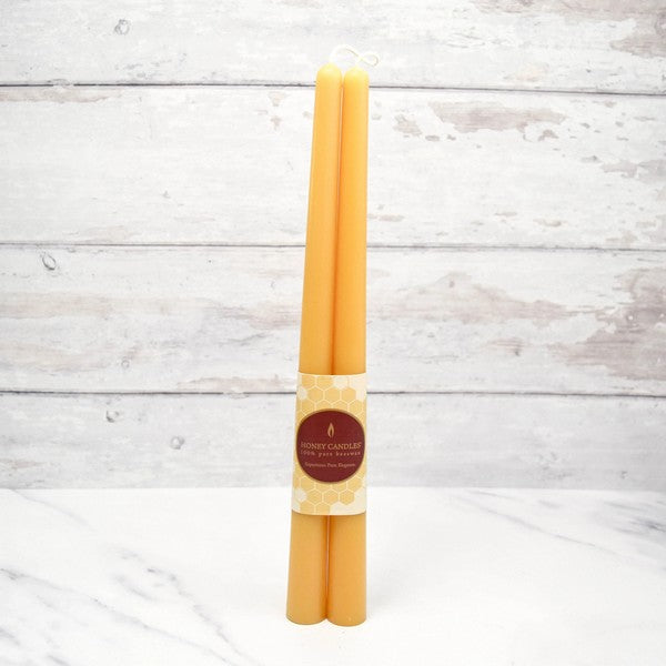 Natural Beeswax Taper Candles | Honey Candles | Shop a selection of beeswax candles at boogie + birdie