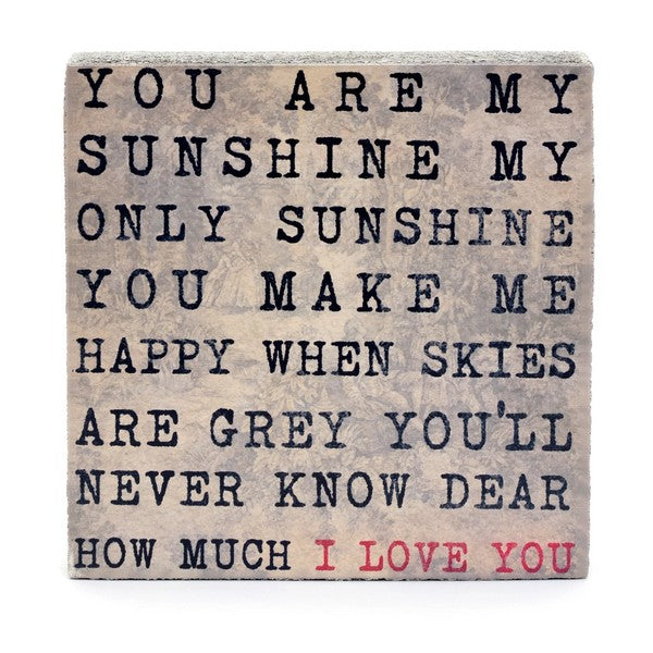 You Are My Sunshine Mini Art Block