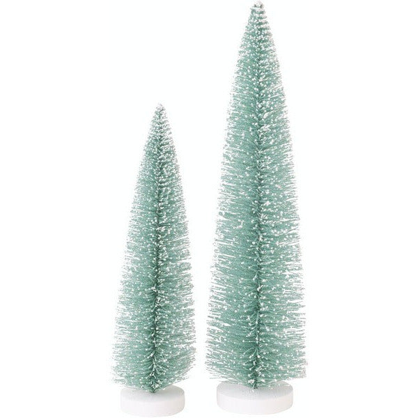 Large Teal Glitter Bristle Tree on White Stand | Shop holiday decor at boogie + birdie in Ottawa.