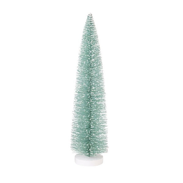 Large Teal Glitter Bristle Tree on White Stand | Shop holiday decor at boogie + birdie in Ottawa.