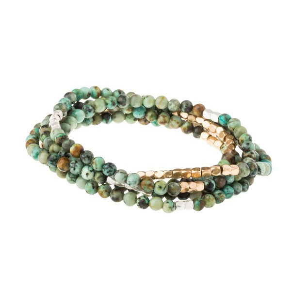African Turquoise Wrap Bracelet / Necklace