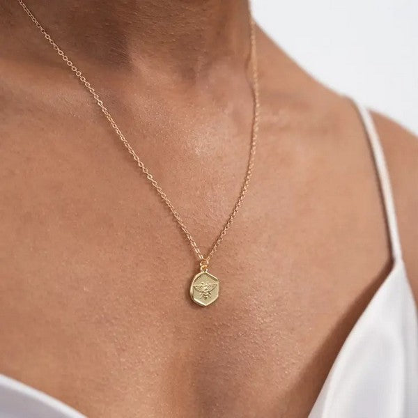 Gold Bee Medallion Necklace | Shop Birch Jewellery at boogie + birdie in Ottawa.