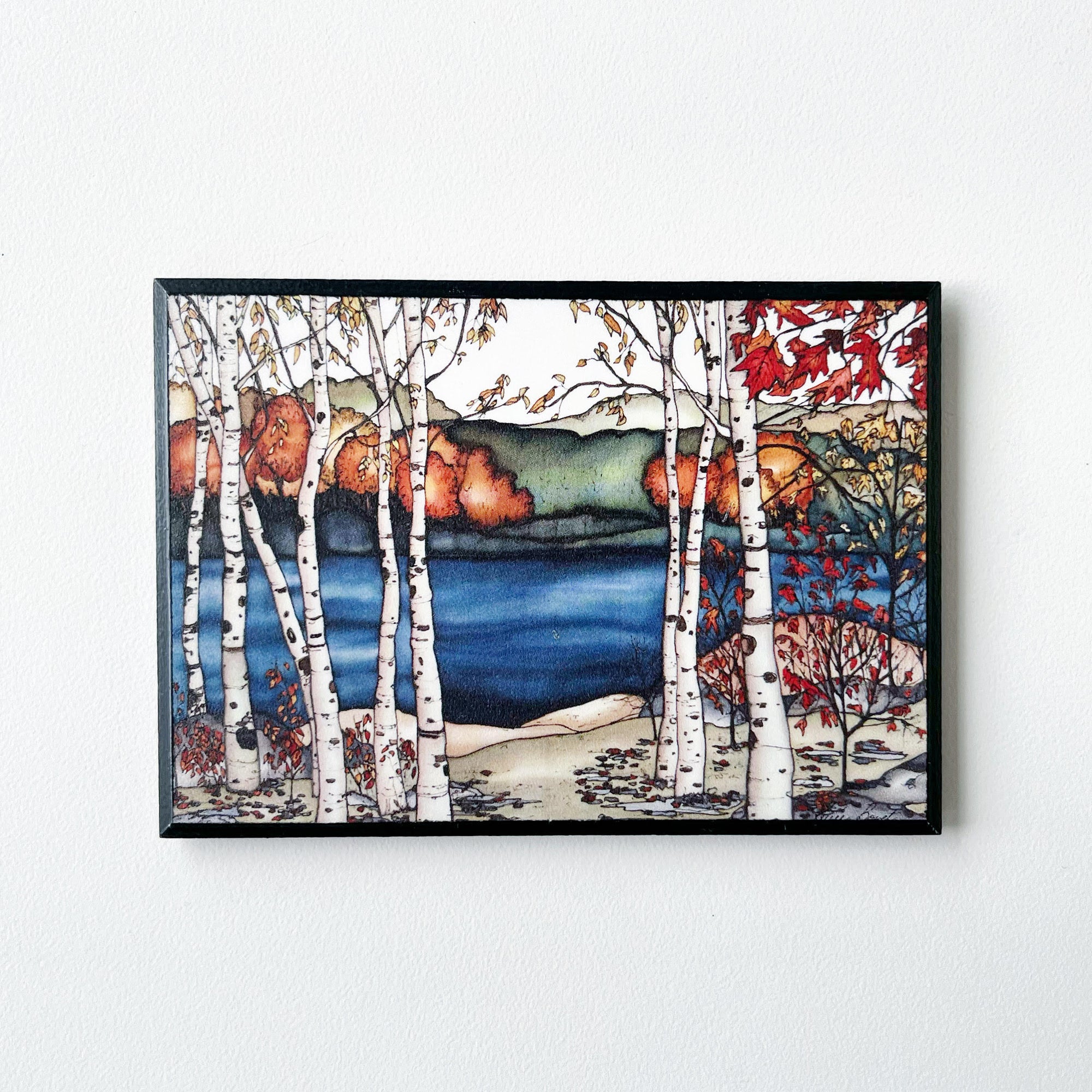 Birch Trees On The Lake Magnet