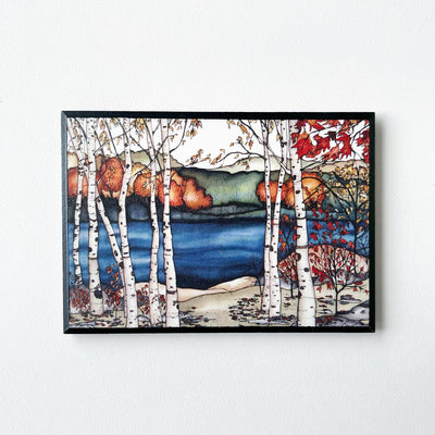 Birch Trees On The Lake Magnet