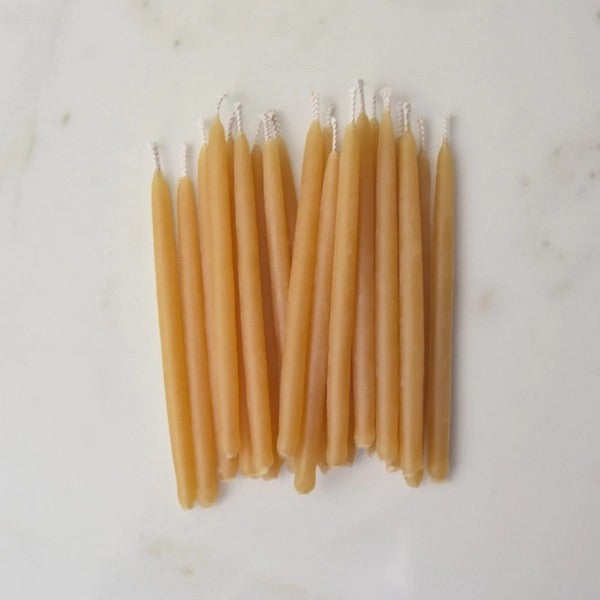 Natural Beeswax Birthday Candles - 20 Pack | Shop beeswax candles at boogie + birdie in Ottawa.