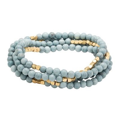 Blue Howlite Wrap Bracelet / Necklace | Shop jewellery at boogie + birdie in Ottawa.