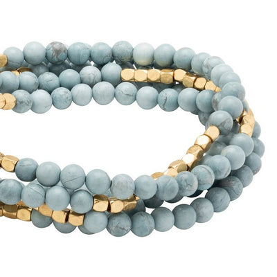 Blue Howlite Wrap Bracelet / Necklace | Shop jewellery at boogie + birdie in Ottawa.