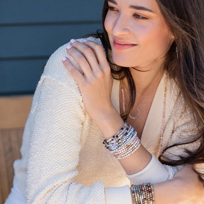 Blue Howlite Wrap Bracelet / Necklace | Shop jewellery at boogie + birdie in Ottawa.