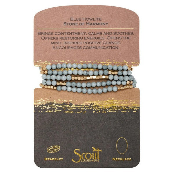 Blue Howlite Wrap Bracelet / Necklace | Shop jewellery at boogie + birdie in Ottawa.