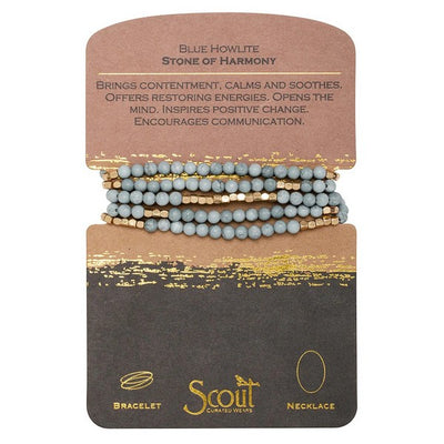 Blue Howlite Wrap Bracelet / Necklace | Shop jewellery at boogie + birdie in Ottawa.