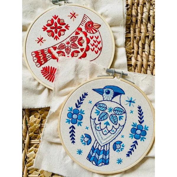 Folk Blue Jay DIY Embroidery Kit Folk Blue Jay DIY Embroidery Kit | Hook, Line & Tinker | boogie + birdie