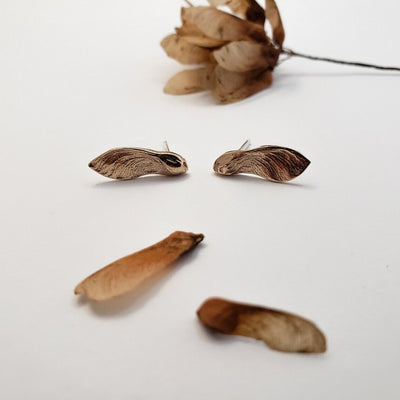 Bronze Maple Seed Stud Earrings | Brelokz | boogie + birdie