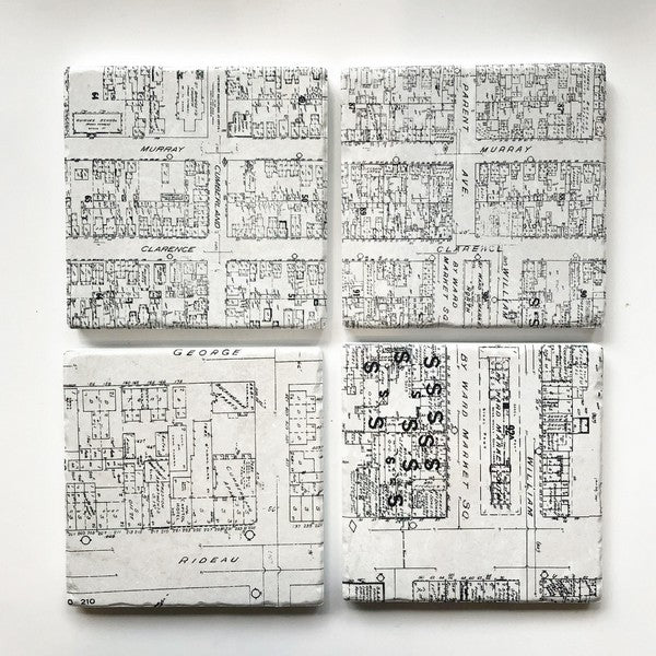 Byward Market Maps Coaster Set | Versatile Coasters | boogie + birdie