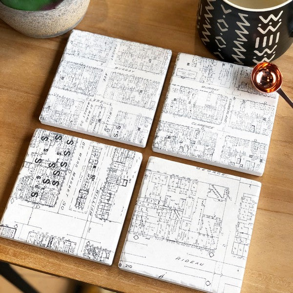 Byward Market Maps Coaster Set | Versatile Coasters | boogie + birdie