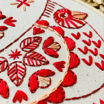 Folk Cardinal DIY Embroidery Kit | Hook, Line & Tinker | boogie + birdie