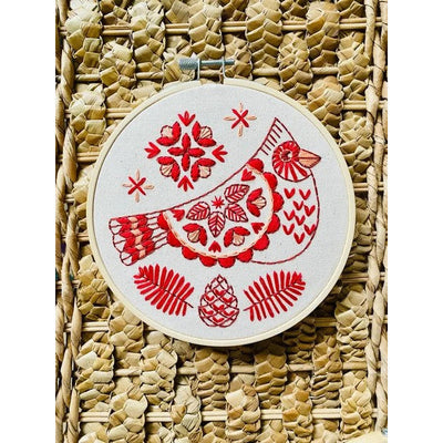 Folk Cardinal DIY Embroidery Kit | Hook, Line & Tinker | boogie + birdie