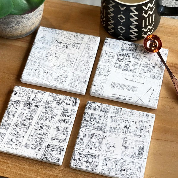 Chinatown Maps Coaster Set | Versatile Coasters | boogie + birdie

