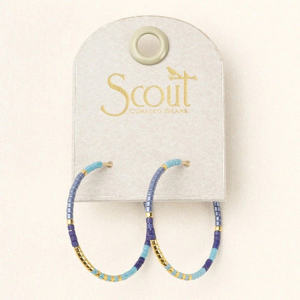 Gold Cobalt Chromacolour Hoop Earrings | Shop earrings at boogie + birdie in Ottawa.