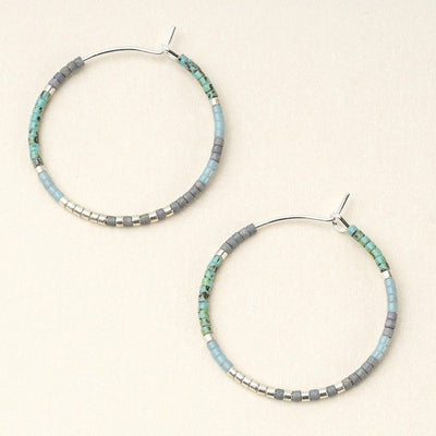 Silver Turquoise Chromacolour Hoop Earrings | Shop earrings at boogie + birdie in Ottawa.