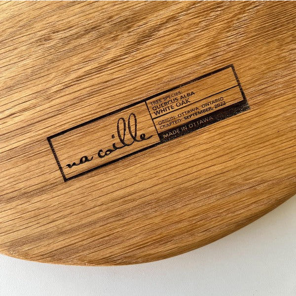 Large Round White Oak Serving Board | Shop Na Coille wood boards at boogie + birdie in Ottawa.