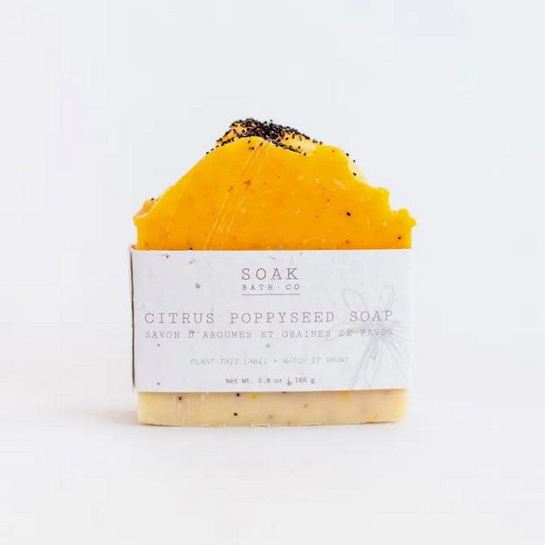 Citrus Poppyseed Soap | Soak Bath Co. | Shop a selection of handmade bath products at boogie + birdie 